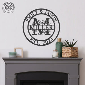Rusted Orange Craftworks Co. OPTIONS_HIDDEN_PRODUCT Special Offer Split Letter Metal Family Sign Monogram