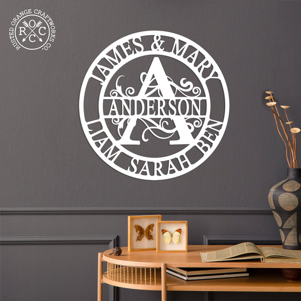 Rusted Orange Craftworks Co. OPTIONS_HIDDEN_PRODUCT Special Offer Split Letter Metal Family Sign Monogram