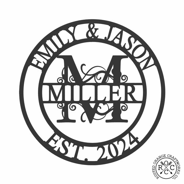 Rusted Orange Craftworks Co. OPTIONS_HIDDEN_PRODUCT Special Offer Split Letter Metal Family Sign Monogram