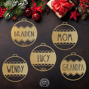 Rusted Orange Craftworks Co. OPTIONS_HIDDEN_PRODUCT Special Offer Traditional Name Ornament for Christmas Tree - 2 Pack