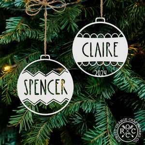 Rusted Orange Craftworks Co. OPTIONS_HIDDEN_PRODUCT Special Offer Traditional Name Ornament for Christmas Tree - 2 Pack