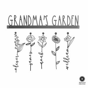 Rusted Orange Craftworks Co. Our Family Garden - Personalized Birth Month Flowers Family Name Sign Mother's Day Gift