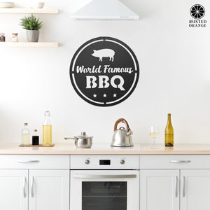 Rusted Orange Craftworks Co. Outdoor Grill Accessories Backyard BBQ Sign - BBQ Grill Patio Wall Decor for Outdoors or Indoors