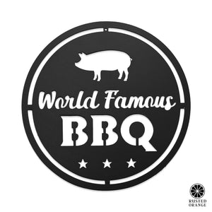 Rusted Orange Craftworks Co. Outdoor Grill Accessories Backyard BBQ Sign - BBQ Grill Patio Wall Decor for Outdoors or Indoors