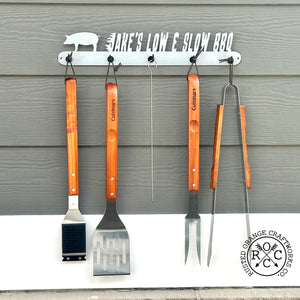 Rusted Orange Craftworks Co. Outdoor Grill Accessories Grill Utensil Holder Personalized - Outdoor Grilling Organizer Accessory