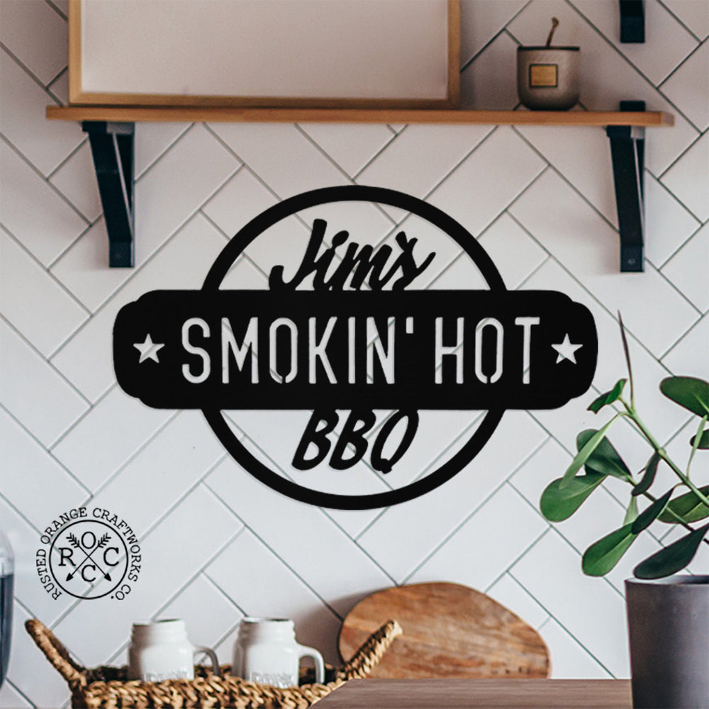 Rusted Orange Craftworks Co. Outdoor Grill Accessories Smokin' Hot Plaques - Personalized Outdoor Hanging Barbecue Signs