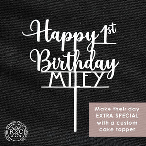 Rusted Orange Craftworks Co. Personalized Birthday Cake Topper