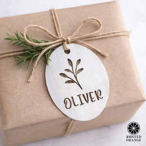 Rusted Orange Craftworks Co. Personalized Easter Basket Tags – Custom Metal Name Tags (Pack of 3)