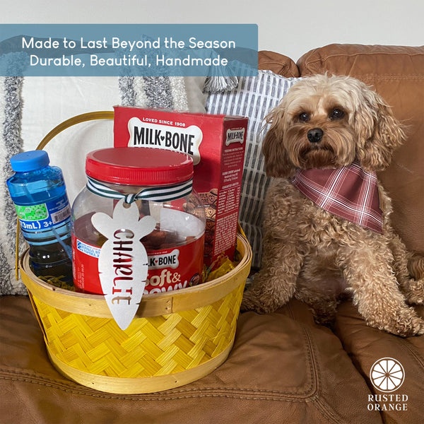 Rusted Orange Craftworks Co. Personalized Easter Basket Tags – Custom Metal Name Tags (Pack of 3)