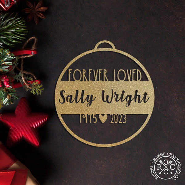 Rusted Orange Craftworks Co. Personalized Memorial Ornament - In Memory Ornaments Personalized