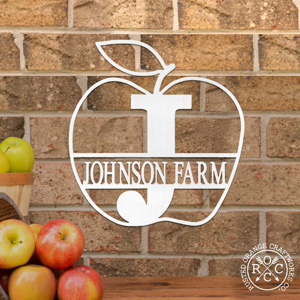 Rusted Orange Craftworks Co. Posters, Prints, & Visual Artwork Apple Monogram - 2 Sizes - Personalized Teacher Gift or Farm Decor