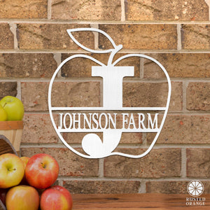 Rusted Orange Craftworks Co. Posters, Prints, & Visual Artwork Apple Monogram - 2 Sizes - Personalized Teacher Gift or Farm Decor
