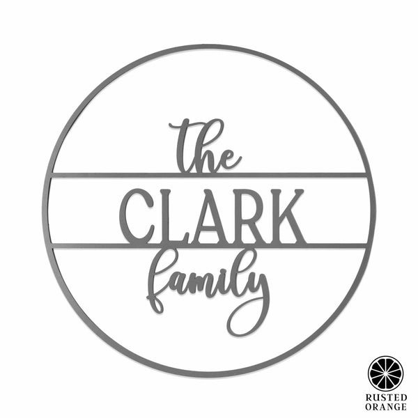 Rusted Orange Craftworks Co. Posters, Prints, & Visual Artwork Chandler Family Sign - 4 Sizes - Personalized Circle Family Name Sign
