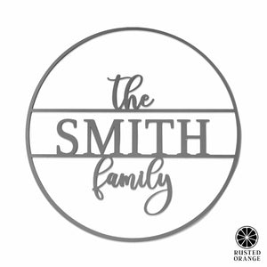 Rusted Orange Craftworks Co. Posters, Prints, & Visual Artwork Chandler Family Sign - 4 Sizes - Personalized Circle Family Name Sign
