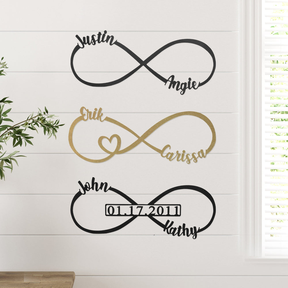 Rusted Orange Craftworks Co. Posters, Prints, & Visual Artwork [COL] Infinity Sign- bedroom wall decor for couples, anniversary and wedding, eternity symbol