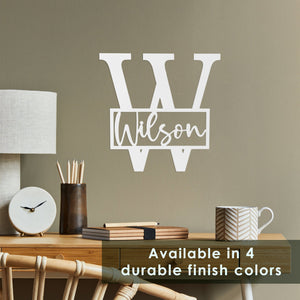 Rusted Orange Craftworks Co. Posters, Prints, & Visual Artwork [COL] Script Letter Monogram  - 2 Sizes -  Personalized Metal Family Monogram Last Name Sign