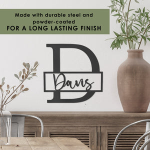 Rusted Orange Craftworks Co. Posters, Prints, & Visual Artwork [COL] Script Letter Monogram  - 2 Sizes -  Personalized Metal Family Monogram Last Name Sign