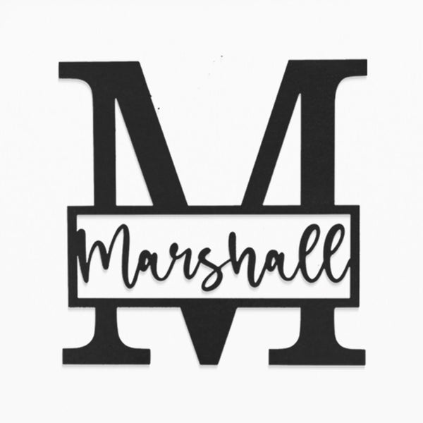 Rusted Orange Craftworks Co. Posters, Prints, & Visual Artwork [COL] Script Letter Monogram  - 2 Sizes -  Personalized Metal Family Monogram Last Name Sign