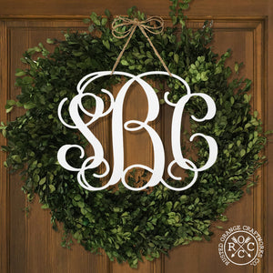 Rusted Orange Craftworks Co. Posters, Prints, & Visual Artwork Fancy 3 Letter Monogram - 2 Sizes - Metal Wall Decor Family Monogram