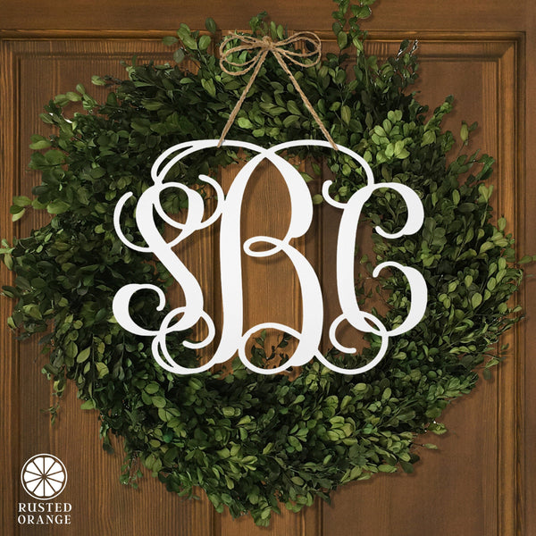 Rusted Orange Craftworks Co. Posters, Prints, & Visual Artwork Fancy 3 Letter Monogram - 2 Sizes - Metal Wall Decor Family Monogram