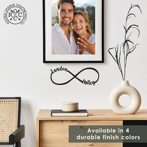 Rusted Orange Craftworks Co. Posters, Prints, & Visual Artwork Infinity Sign- bedroom wall decor for couples, anniversary and wedding, eternity symbol