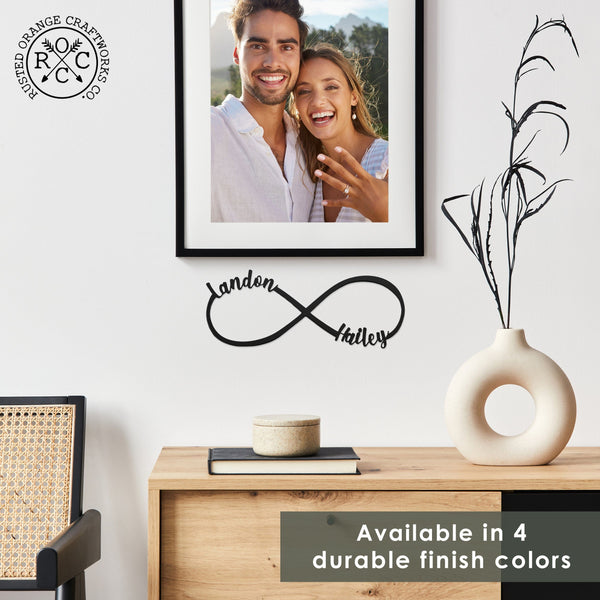 Rusted Orange Craftworks Co. Posters, Prints, & Visual Artwork Infinity Sign- bedroom wall decor for couples, anniversary and wedding, eternity symbol