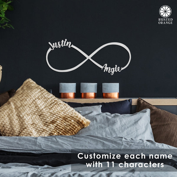 Rusted Orange Craftworks Co. Posters, Prints, & Visual Artwork Infinity Sign- bedroom wall decor for couples, anniversary and wedding, eternity symbol