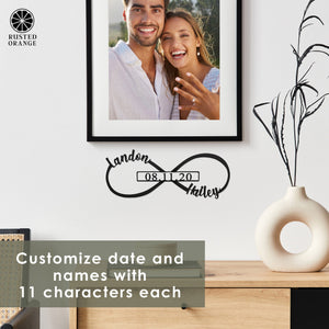Rusted Orange Craftworks Co. Posters, Prints, & Visual Artwork Infinity Sign- bedroom wall decor for couples, anniversary and wedding, eternity symbol