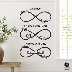 Rusted Orange Craftworks Co. Posters, Prints, & Visual Artwork Infinity Sign- bedroom wall decor for couples, anniversary and wedding, eternity symbol