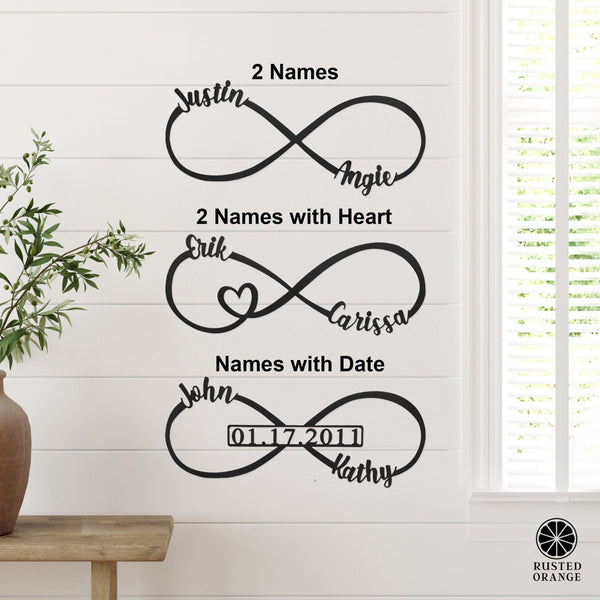 Rusted Orange Craftworks Co. Posters, Prints, & Visual Artwork Infinity Sign- bedroom wall decor for couples, anniversary and wedding, eternity symbol