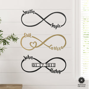 Rusted Orange Craftworks Co. Posters, Prints, & Visual Artwork Infinity Sign- bedroom wall decor for couples, anniversary and wedding, eternity symbol