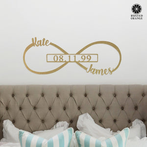 Rusted Orange Craftworks Co. Posters, Prints, & Visual Artwork Infinity Sign- bedroom wall decor for couples, anniversary and wedding, eternity symbol