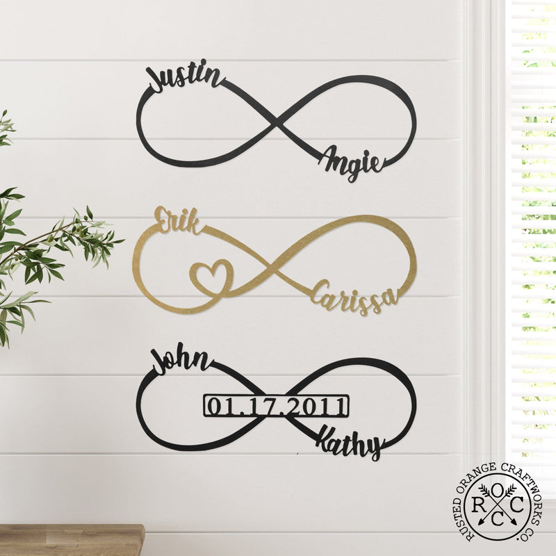 Rusted Orange Craftworks Co. Posters, Prints, & Visual Artwork Infinity Sign- bedroom wall decor for couples, anniversary and wedding, eternity symbol