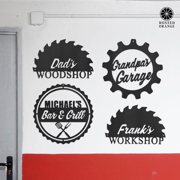 Rusted Orange Craftworks Co. Posters, Prints, & Visual Artwork Just For Him Personalized Signs - BBQ, Garage, and Workshop Metal Wall Art