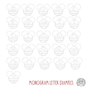 Rusted Orange Craftworks Co. Posters, Prints, & Visual Artwork Mouse Ears and Castle Monogram - Personalized Name Sign For Kids Room