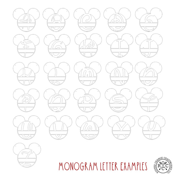 Rusted Orange Craftworks Co. Posters, Prints, & Visual Artwork Mouse Ears and Castle Monogram - Personalized Name Sign For Kids Room