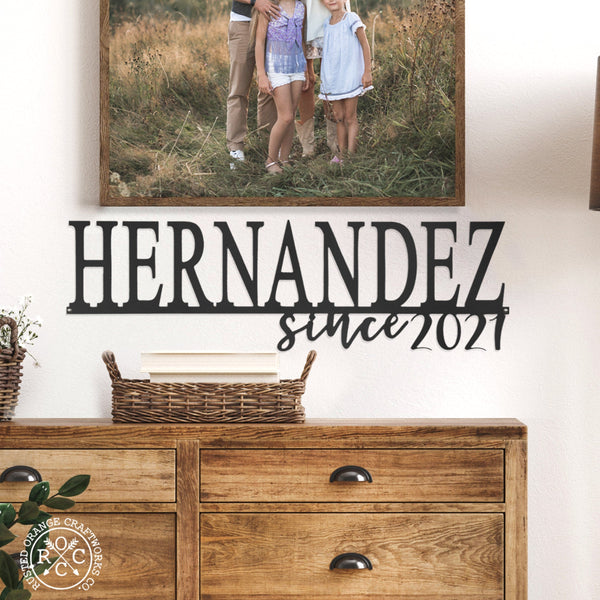 Rusted Orange Craftworks Co. Posters, Prints, & Visual Artwork Our Happy Family  - 2 Styles Personalized Family Name Signs For Home Decor
