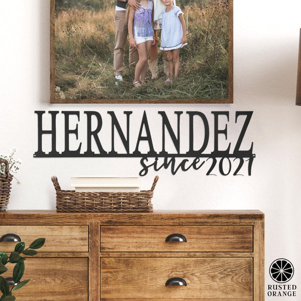 Rusted Orange Craftworks Co. Posters, Prints, & Visual Artwork Our Happy Family  - 2 Styles Personalized Family Name Signs For Home Decor