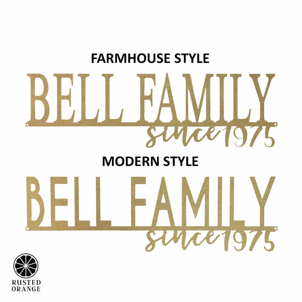 Rusted Orange Craftworks Co. Posters, Prints, & Visual Artwork Our Happy Family  - 2 Styles Personalized Family Name Signs For Home Decor