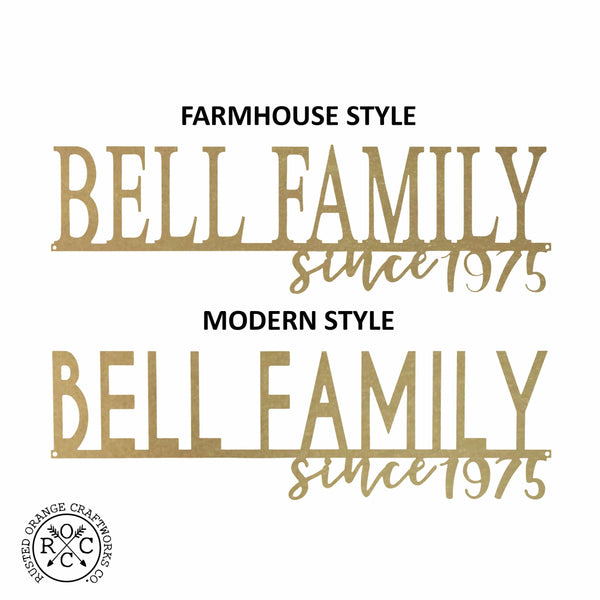 Rusted Orange Craftworks Co. Posters, Prints, & Visual Artwork Our Happy Family  - 2 Styles Personalized Family Name Signs For Home Decor