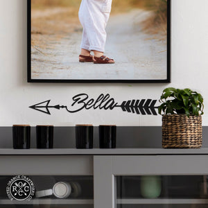 Rusted Orange Craftworks Co. Posters, Prints, & Visual Artwork Somerset Arrow - Personalized Metal Name Sign for Wall Decor