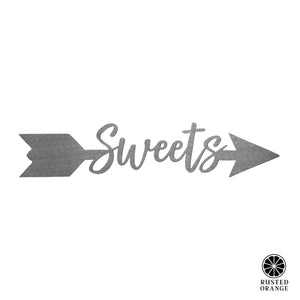 Rusted Orange Craftworks Co. Posters, Prints, & Visual Artwork Sweets Arrow - 5 Styles - Personalized Metal Name Sign for Wall Decor