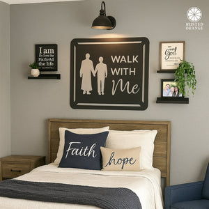 Rusted Orange Craftworks Co. Religious & Ceremonial Walk With Me Youth Collection – Gifts for Young Women & Young Men | Keychains, Tabletop Signs, Ornaments, or Wall Décor | Christian Youth Group Gifts