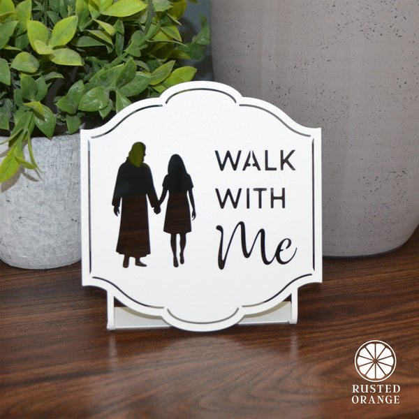 Rusted Orange Craftworks Co. Religious & Ceremonial Walk With Me Youth Collection – Gifts for Young Women & Young Men | Keychains, Tabletop Signs, Ornaments, or Wall Décor | Christian Youth Group Gifts