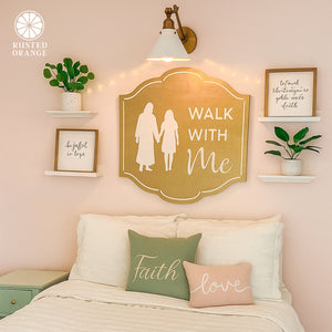 Rusted Orange Craftworks Co. Religious & Ceremonial Walk With Me Youth Collection – Gifts for Young Women & Young Men | Keychains, Tabletop Signs, Ornaments, or Wall Décor | Christian Youth Group Gifts