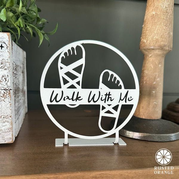 Rusted Orange Craftworks Co. Religious & Ceremonial Walk With Me Youth Collection – Gifts for Young Women & Young Men | Keychains, Tabletop Signs, Ornaments, or Wall Décor | Christian Youth Group Gifts