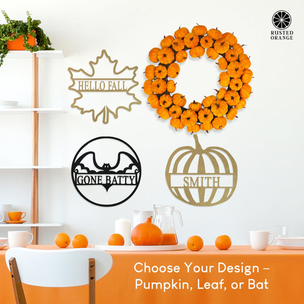 Rusted Orange Craftworks Co. Seasonal & Holiday Decorations Autumn Leaves and Pumpkin Please Collection - Halloween Wall Decor