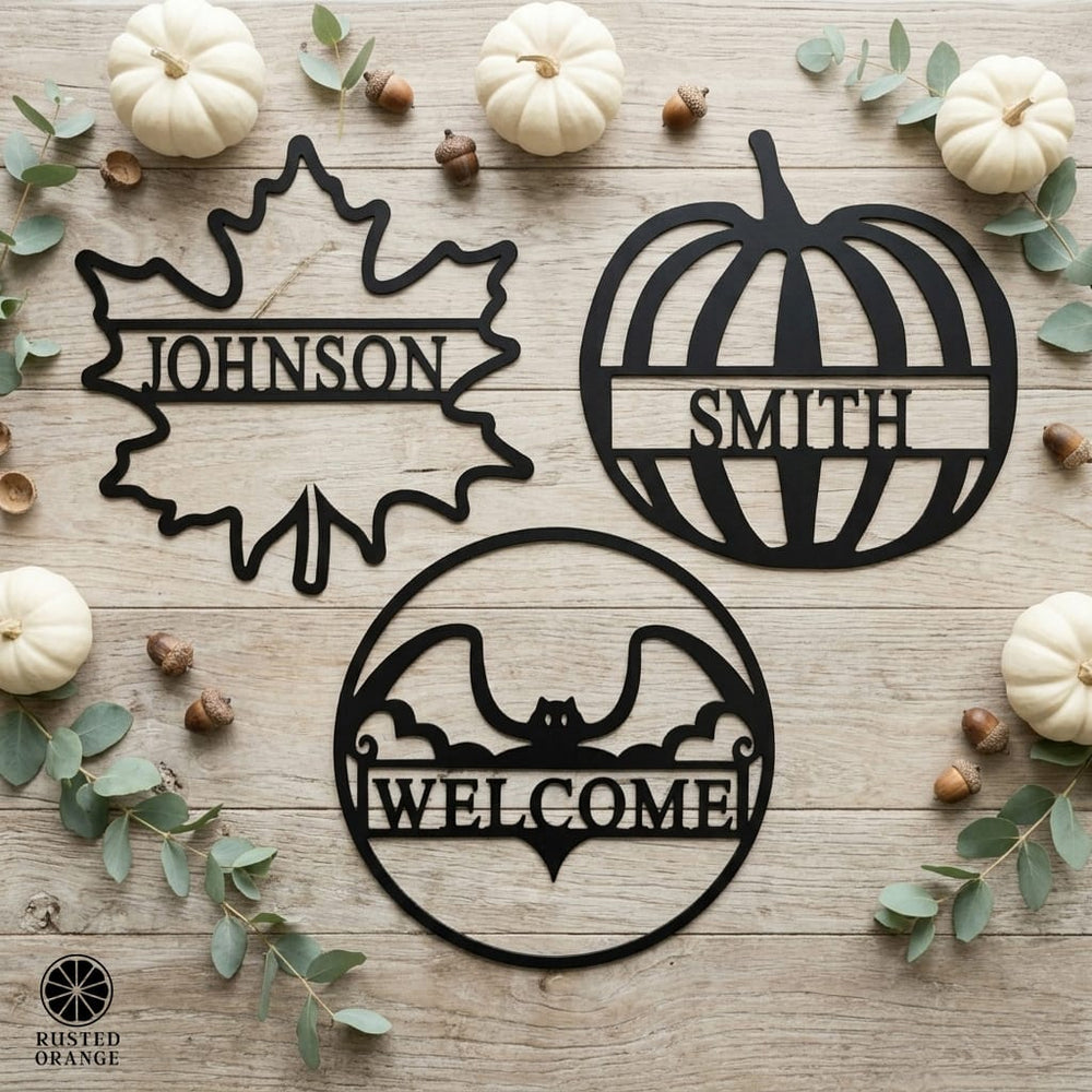 Rusted Orange Craftworks Co. Seasonal & Holiday Decorations Autumn Leaves and Pumpkin Please Collection - Halloween Wall Decor