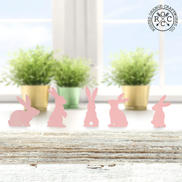 Rusted Orange Craftworks Co. Seasonal & Holiday Decorations Bunny Poses Mini Silhouette Set - Adorable Stand-Up Bunny Set – Perfect for Easter & Spring!