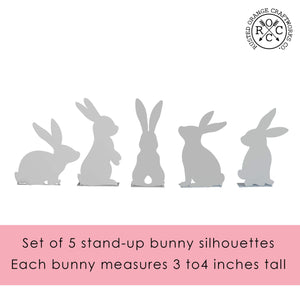 Rusted Orange Craftworks Co. Seasonal & Holiday Decorations Bunny Poses Mini Silhouette Set - Adorable Stand-Up Bunny Set – Perfect for Easter & Spring!